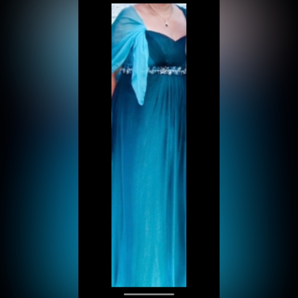 Shahani Couture ombré chiffon evening gown size 18